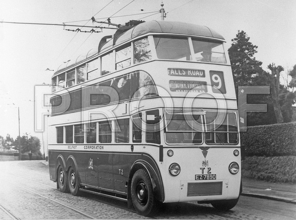 EZ 7890 Belfast Crpn trolleybus T2 AEC 664T Harkness