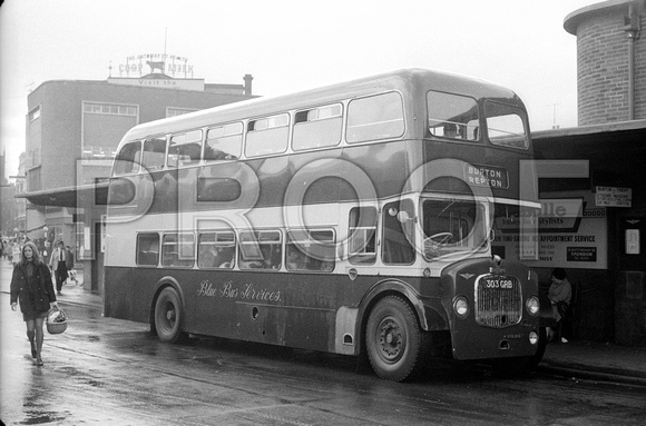 MGN 5722 303 GRB Blue Bus Ds2 Dennis Loline 1 Willowbrook L70RD Derby BS 9-68