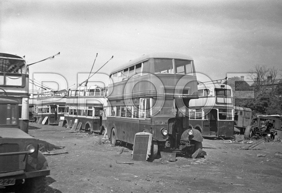 EOG 267 and other Birmingham City Transport buses in scrap yard