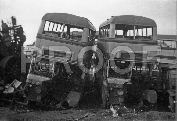 AOG 641/AOG 670 Birmingham City Transport buses in scrap yard