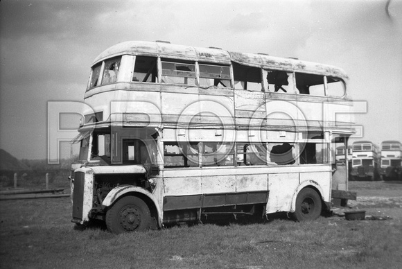 COx 65 with other Birmingham City Transport buses in scrap yard