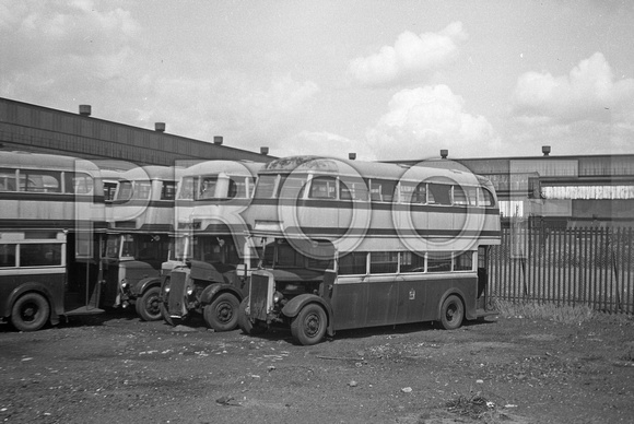 Birmingham City Transport doble deck buses in scrap yard