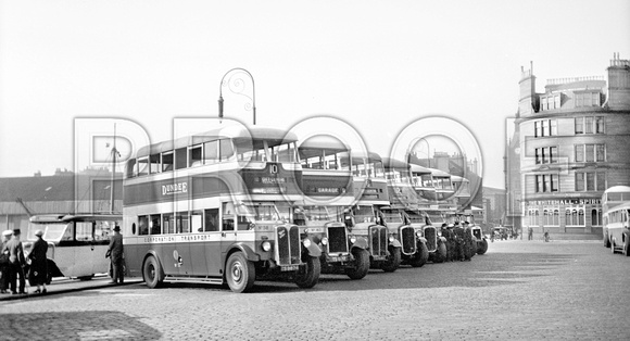Dundee.Corporation seven bus line up c1932