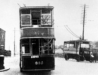 Leeds trolleybus 510 U 9745 + tram 501