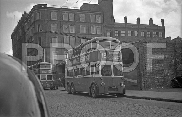 FZ 7806 Belfast Crpn trolleybus 21 AEC 664T Harkness