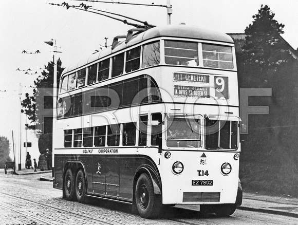 EZ 7902 Belfast Crpn trolleybus T14 Sunbeam MS2 Cowieson