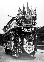 Bury Crpn tram celebrating peace following WW1
