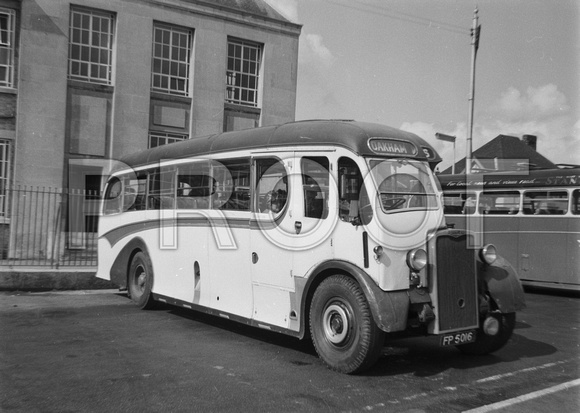 FP 5016 Bland Crossley SD42-7 Burlingham @ Melton Mowbray- Wilton Road BS 5 Aug 61