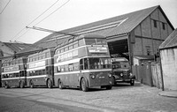 ARD 688 Reading  trolley bus 125, 153. 121 + CRD 596 Bedford OB