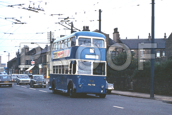 FNU 758 Bradford trolleybus 758